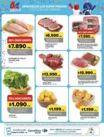 Catálogo Carrefour Página 18: Suprema de pollo congelada €7.890,00, Carre de cerdo con hueso congelado €6.500,00