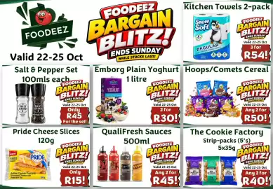 Foodeez catalogue Page 1: QualiFresh Sauces €45,00, Emborg Plain Yoghurt €30,00