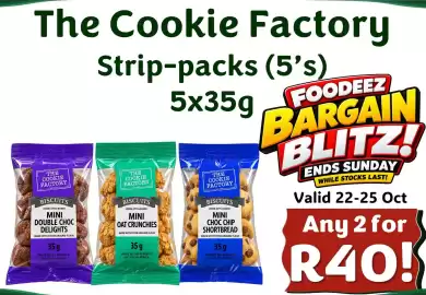 Foodeez catalogue Page 4: The Cookie Factory Strip-packs (5's) €40,00