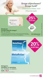 DA folder Pagina 39: Metagenics MetaRelax en MetaSleep €15,11, Membrasin Duindoornbesolie omega 7 €22,49