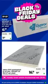 GAMMA folder week 44 Pagina 28: Idelco PIR isolatieplaat €11,49, Gyproc gipsplaat A €5,69