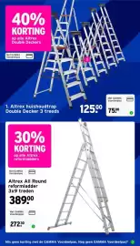 GAMMA folder week 44 Pagina 34: Altrex huishoudtrap Double Decker 3 treads €75,00, Altrex All Round reformladder €272,30