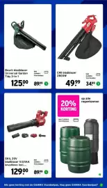 GAMMA folder week 44 Pagina 42: CMI bladblazer €34,99, Bosch bladblazer Universal Garden Tidy 3-in-1 €89,99