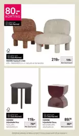 Karwei folder week 44 Pagina 26: WOOOD fauteuil Linde €139,00, Karwei bijzettafel Suus €39,99