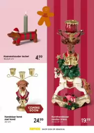 Xenos folder Pagina 21: Kerstkandelaar rendier krans €19,99, Kandelaar kerst met hond €24,99