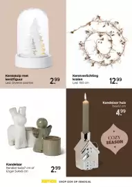 Xenos folder Pagina 32: Kerststolp met kerstfiguur €2,99, Kandelaar huis €4,99