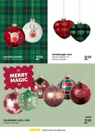 Xenos folder Pagina 6: Kersthanger hart €3,99, Kerstballen Holly Jolly €2,99
