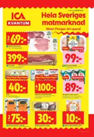 ICA Kvantum reklamblad vecka 44 Sida 1: Herrgård , Präst , Grevé , Medlemspris, Benfri kotlett, karré €69,00