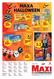 ICA Maxi reklamblad vecka 44 Sida 13: Estrella chips, ringar, ostbågar €69,00, Oreo kex €59,00
