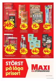 ICA Maxi reklamblad vecka 44 Sida 5: Heinz ketchup €59,00, Kotivara salami €44,00