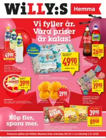 Willys Hemma reklamblad vecka 44 Sida 1: GRÄDDOST, Medlemspris, KEBAB €39,90