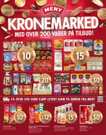 Meny uke 44 Side 1: Coca-Cola zero/Fanta zero/Sprite zero €12,00, Gilde kjøttpølse €62,50