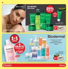 Kruidvat folder Pagina 8: Biodermal Micellair Water €17,99, Alle WELEDA Skin Food €14,99
