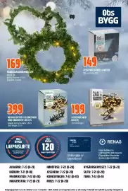 Obs Bygg kundeavis Side 17: KRANS/GIRLANDER MED LYS €169,00, LYSSLYNGE ISTAPP, 6 METER €149,00