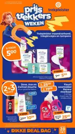 Trekpleister folder Pagina 1: Dove, Axe en Zwitsal Douche €10,98, Trekpleister Maandverband, Inlegkruisjes en Tampons €5,00