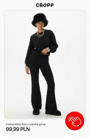 Cropp gazetka tydzień 43 Strona 7: Czarne dresy flare z szeroką gumą Cropp €99,99