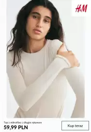 H&M gazetka tydzień 43 Strona 8: Top z mikrofibry z długim rękawem H & M €59,99