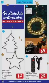ALDI folder | Feest special Pagina 2: Workzone Stekkerdoos 3-voudig €2,29, Home Creation Led-lichtkrans €6,99