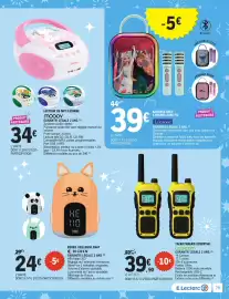 Catalogue E.Leclerc | Jouets de Noël page 79: LOGICOM TALKIE WALKIE ESSENTIAL €39,90, MOOOV LECTEUR CD MP3 LICORNE €34,00