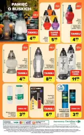 Carrefour Express gazetka tydzień 44 Strona 8: Znicz szklany Z-9/1 €4,99, Worki na śmieci CARREFOUR zawiązywane €3,49