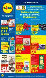 Lidl gazetka Strona 1: Ser gouda w plastrach Mlekpol €14,99, Masło Mleczna Krowa Pilos 82% €2,49