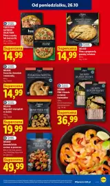 Lidl gazetka Strona 67: Krewetki białe surowe w pancerzu Deluxe €49,99, Pinsa z szynką Trattoria Alfredo Selection €14,99