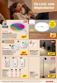 Toom Baumarkt Prospekt Seite 21: Electronics 10-Jahres-Warnmelder €19,99, Stehleuchte "Jolina" €39,99