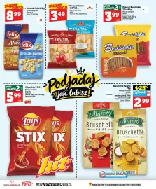 Topaz gazetka tydzień 44 Strona 52: Prażynki paprykowe Junior €3,49, Orzeszki Felix z Pieca €8,99