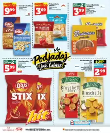 Topaz gazetka tydzień 44 Strona 52: Prażynki paprykowe Junior €3,49, Orzeszki Felix z Pieca €8,99