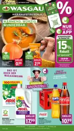 Wasgau Prospekt woche 44 Seite 1: Coca-Cola €10,99, Ariel Waschmittel €17,99