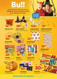 City Gross reklamblad vecka 44 Sida 14: Godishink orange €14,95, Halloweentillbehör €39,95
