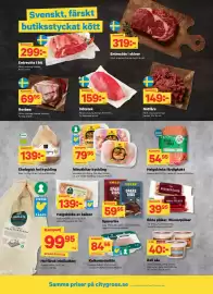 City Gross reklamblad vecka 44 Sida 2: Nötfärs €149,00, Revben €69,95