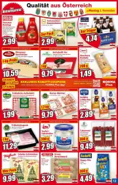 Norma Prospekt woche 45 Seite 13: Küfflerle Schoko Schirmchen €9,99, Frühstücksspeck €11,29