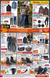 Norma Prospekt woche 45 Seite 2: JASMINELLA Fleecejacke „Leo“ für Damen €12,99, Ronley Doppelripp-Achselhemd €9,99