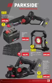 Catalog Kaufland săptămâna 44 Pagină 10: Parkside rindea 20V €249,00, Parksid reflector cu led 20v €249,00