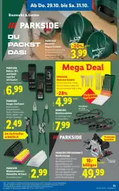 Lidl Flugblatt woche 44 Seite 27: PARKSIDE Werkstatt Magnet Zubehör €3,99, Parkside Bohrer-, Bit- und Stecknuss-Set €6,99