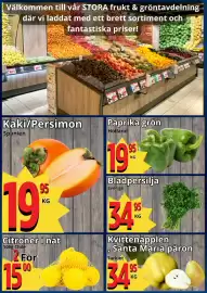 Supergrossen reklamblad vecka 44 Sida 5: Kvittenäpplen, Santa Maria päron €34,95, Citroner i nät €15,00