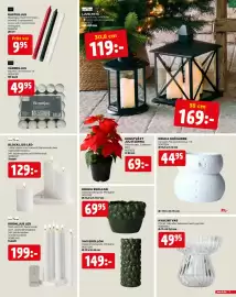 Jem&Fix reklamblad Sida 9: KONSTVÄXT JULSTJÄRNA €69,00, KRUKA EKOLLON €69,95