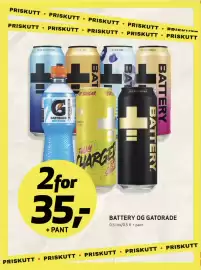 Bunnpris kundeavis uke 44 Side 6: BATTERY OG GATORADE €35,00