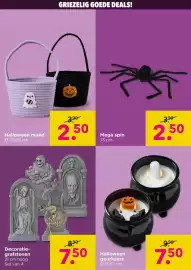Xenos folder week 44 Pagina 24: Halloween mand €2,50, Decoratie-grafstenen €7,50
