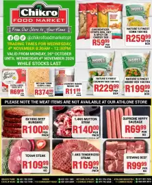 Chikro Food Market catalogue Page 2: Supreme Nippy Sausage €69,99, Nature's Finest Country Mix €229,99