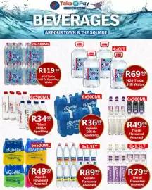 Take 'n Pay catalogue Page 20: Aquelle Flavoured Assorted €89,99, AQuellé Natural Spring Water €36,99