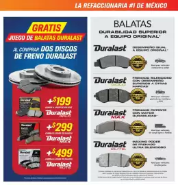 Catálogo AutoZone Página 7: Duralast MAX €299,00, Duralast Elite Brake Pads €499,00