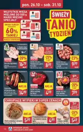 ALDI gazetka tydzień 44 Strona 14: Szyneczka do pieczenia mix €14,99, Udziec wołowy bez kości €4,99