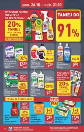 ALDI gazetka tydzień 44 Strona 28: Płyn do prania Fresini €17,99, Ludwik Płyn do mycia naczyń €9,99