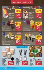 ALDI gazetka tydzień 44 Strona 36: Kwiat sztuczny premium €7,99, Stroik dekorowany, wazon €34,99