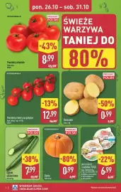 ALDI gazetka tydzień 44 Strona 4: Ziemniaki €0,99, Pomidory cherry na gałązce €12,99