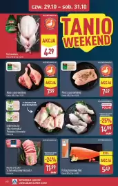 ALDI gazetka tydzień 44 Strona 40: Pstrąg łososiowy filet €5,49, Noga z gęsi owsianej €7,99