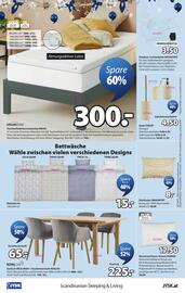 JYSK Flugblatt Seite 24: Esstisch MEJLSKOV + Esszimmerstuhl ADSLEV €225,00, Bettwäsche €15,00
