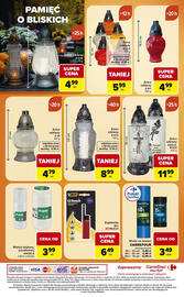 Carrefour Market gazetka tydzień 44 Strona 12: Znicz szklany KRZYŻ, RÓŻA €11,99, Znicz szklany €4,99